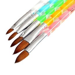 5Pcs Nail Brushes Acrylic 3D Painting Drawing UV Gel DIY Brush Pen Nail Art Set Well-Made #R48