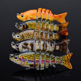 DHL high quality fish lures 5 Colour 9cm 11g Newest Multi Jointed Bass Plastic Fishing Lures Swimbait Sink Hooks Tackle