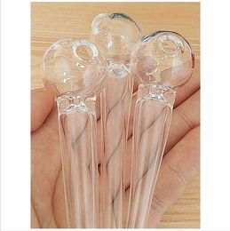 Newest Cone-Shaped Clear 14cm Glass Oil Burners Pipes Straight Glass Water Pipes Hookahs Glass Bong Water Pipes for Smoking Free Ship S