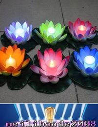 Artificial LED Floating Lotus Flower Candle Lamp With Colourful Changed Lights For Wedding Party Decorations Supplies MYY