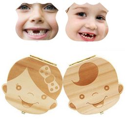아기 이빨 상자 주최자 저장 우유 치아 치아 이빨이 나무 저장 상자 위대한 선물 3-6 세 소년 소년 소녀 이미지