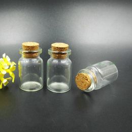 Wholesale Price 500Pcs 5ml Mini Glass Bottles With Cork Wood 5ml Transparent Glass Drifting Bottles Free DHL Shipping