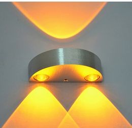 3W LED semicircle Aluminium Bedside lights The sitting room background light hotel The stairs aisle wall lamp