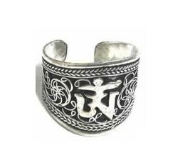 Amitabha Buddha Tibet Silver Ring Religion Om Mani Padme Hum Mantra Lucky Gift