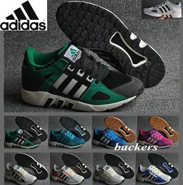 Equipos Originales Adidas Running 93 zapatos corrientes de EQT clásico de los hombres retros verde azul auténtico zapatillas de deporte de los EEUU 7 8.5 9.5 10 barato