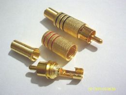 1000 pcs Gold Plated RCA Plug audio Metal Spring Connectors