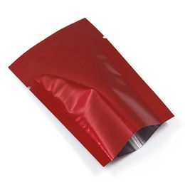 400Pcs/Lot Red Aluminium Foil Vacuum Open Top Food Storage Package Bags For Nuts Snacks Tea Packing Heat Seal Mylar Pack Pouches Bag