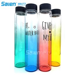 Borosilicate Glass Water Bottle, With Unique Stylish And Design, Gradient Paint Bottle