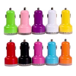 Mini Car Charger 2 Ports Cigarette Port 2.1A Micro Auto Power Adapter Nipple Dual USB For Phone 7 6s Plus Samsung S7