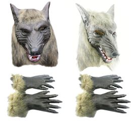 Halloween Cosplay Realistic Werewolf Adult Wolf Masks Latex Costume Prop C00121