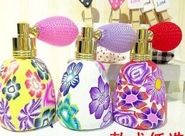 15ML Multi Colour Polymer Clay Perfume Bottle with Gasbag Spray Atomizer Glass Frangrance Bottle Essential
