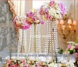 Top flower bowl gold metal 5 arms candelabra1254 for wedding table Centrepieces