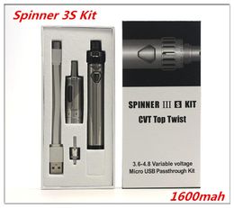 Vision Spinner 3S Kit ESAM-T Spinner 3S Batería 900mAh / 1600mAh Kit de vaporizador de hierbas secas VS Vision Spinner 3 Kit de cigarrillos electrónicos gratis DHL