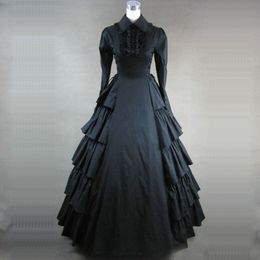 2023 Autumn Long Sleeve Gothic Victorian Party Dress 18th Century Retro Flare Sleeve Stage Show Period Ball Gowns for Women
