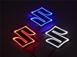 Car Styling 8.05cm*8cm white/Blue/Red 5D Rear Badge Bulb Emblem Logo led Light Sticker Lamp For Suzuki Zuki/Alto/Jimny/Swift