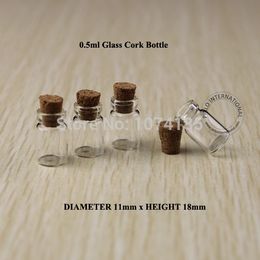 0.5ml Excellent Mini Glass Vials Small Wishing Bottles With Cork Stoppers Decorative Corked Lovely Glassware 50pcs