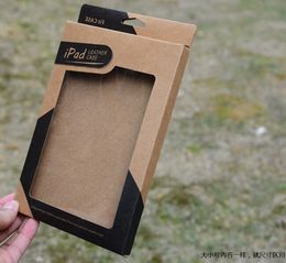 Universal Kraft Brown Paper Retail Box Packaging boxes for 9.7 iPad 6 air 5 6 Air2 5 3 4 7.9 mini 2 PU Leather Case