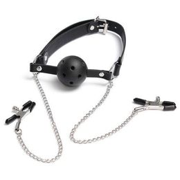 Sex Toy Game Cosplay Restraint Bondage Fetish Ball Gag Breast Clip Bra Strap #R601