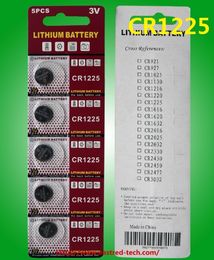 2000pc(400cards) watch battery CR1225 3V Lithium button cell batteries 5pcs per blister card