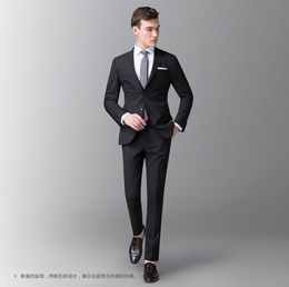 Custom Made Groom Tuxedos Groomsmen simple Style Best man Lapel Groom Men's Wedding Suits (Jacket+Pants) two-piece