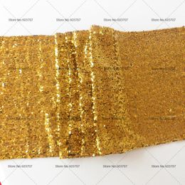 Custom made 20PCS Wedding 30cm*275cm Table Runners Gold Sequin Table Cloth For Wedding Beaded