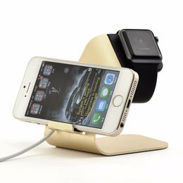 Hot 2 In 1 Aluminum holder Charging Stand TS026 for iPhone & Smart Watch,Aircraft Metal Docking Station Charger for Smart Phones brand Watch