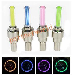 MIX LED Flash Light Neon Lamp Night Bike Car Tyre Tyre Wheel Valve Caps, with retail package Free & Drop Shipping DHL FREE