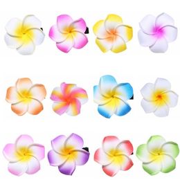 15% off! Hawaiian Florida Beach Plumeria Wedding Flowers Hairgrips Foam Frangipani Flower Hairpin Bridal Hair Clip girl Hair Accessory 60pcs