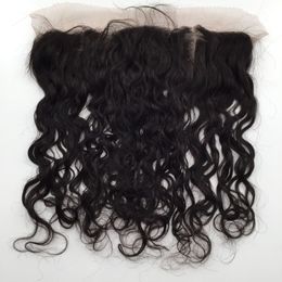 Ear to ear virgin brazilian lace frontal closure water wave with baby hair bleached knots free shipping