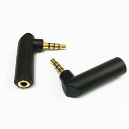 20Pcs\Lot New Type Gold 3.5mm 4Pole 90Degree Right Angle Female to 3.5mm 4Pole Male Audio Stereo Plug L Shape Jack Adapter Connector