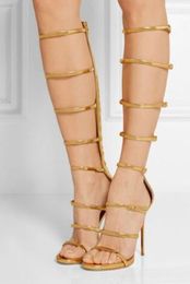 gold knee high gladiator sandals uk