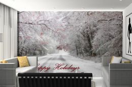 Beautiful Winter Nature Wallpaper Walls Snow Landscape Wall papers Home Decor Living room Wall Painting Design