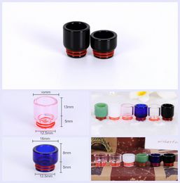 Pyrex Glass Drip Tip 810 Premium Glass Drip Tips 6 Colors Long Short Mouthpiece for 810 Thread Atomizers Tank RDA TFV8 Prince