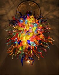 Multi Colored Murano Chandelier Unique Contemporary Glass Chandeliers for Restaurants Pop Ceiling Lights with High Quality