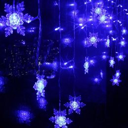 3.5M 100SMD Snowflake LED String Curtain Lights Festoon Lights Holiday Christmas Wedding party Decor