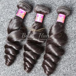 Natural Black Colour Human Hair Weave 3pcs/lot Indian Hair Extension Wavy Loose Wave Free Shipping Bella Hair