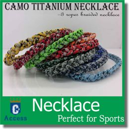 2017 Sports baseball camo Titanium Healthy GT Tornado 3 ropes necklace , 3 braid rope necklaces ,3 Weave necklace