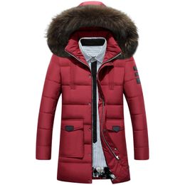 Fall-2016 New Mens 90% White Duck Down Jacket Mens Brand Winter Jacket Coat Men Fur Collar Hooded Outdoor Down Jacket