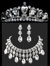 Bridal crowns necklace Headbands Hair Bands Headpieces Bridal tiaras Wedding Jewelries Accessories Silver Crystals Rhinestone Pearls HT0128