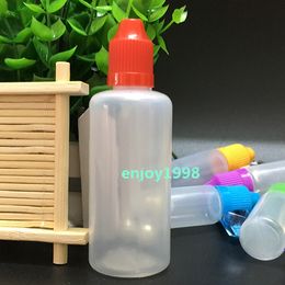 60ML E-Cig E Liquid Bottles LDPE Plastic Dropper Bottle Translucent PE Empty 60 ml EJuice Bottle Colourful Child Proof Caps Long Thin Tips