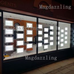 REAL ESTATE SHOP LED WINDOW DISPLAY POSTER FRAMES A4 LANDSCAPE CABLE WIRE HANGING LIGHT POCKET-SINGLE SIDED A4 LIGHT BOX