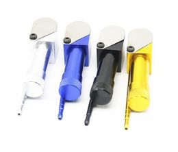 Wholesale removable portable rotary personality pipe Cigarette Holder Creative Philtre Tobacco Pipe Glass Smoking Pipe Metal Aluminium