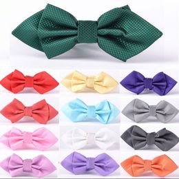 2016 New Arrow bow ties 11.5*6cm solid bowknot 25 Colours Men's Neck Tie Occupational tie for Father's Day tie Christmas Gift Free TNT FedEx