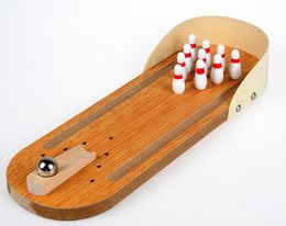 -Giocattolo educativo del gioco da bowling da tavolo di legno mini dei bambini per divertimento