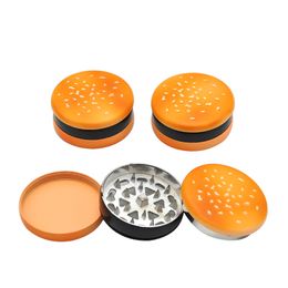 Cookie Biscuit Hamburger Novelty Metal Zinc Alloy 2 Layer Herb Grinder Tobacco Herb Grinder Metal Shark Teeth Burger