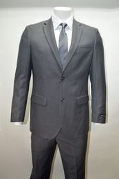 mens gray classic tuxedo set lapel and trim mens office workwear set 2 coat pants custom made