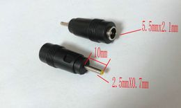 dc female plug connector UK - 50pcs dc 5.5mm x 2.1mm Female to 2.5mm x 0.7mm Male Plug adapter Connector