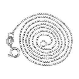 1mm Fine Box Chain Necklace, 16"-20" Length Platinum Plated Colour Necklaces 20pcs/lot