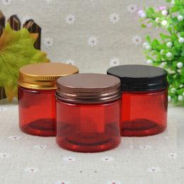 50pcs/lot 50g red empty cosmetic cream PET jars,50ml cream containers for cosmetics packaging,50g empty plastic bottles lids