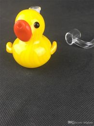 Glass hookah, super cute yellow duck oil drill smoking pipe, factory direct price concessions